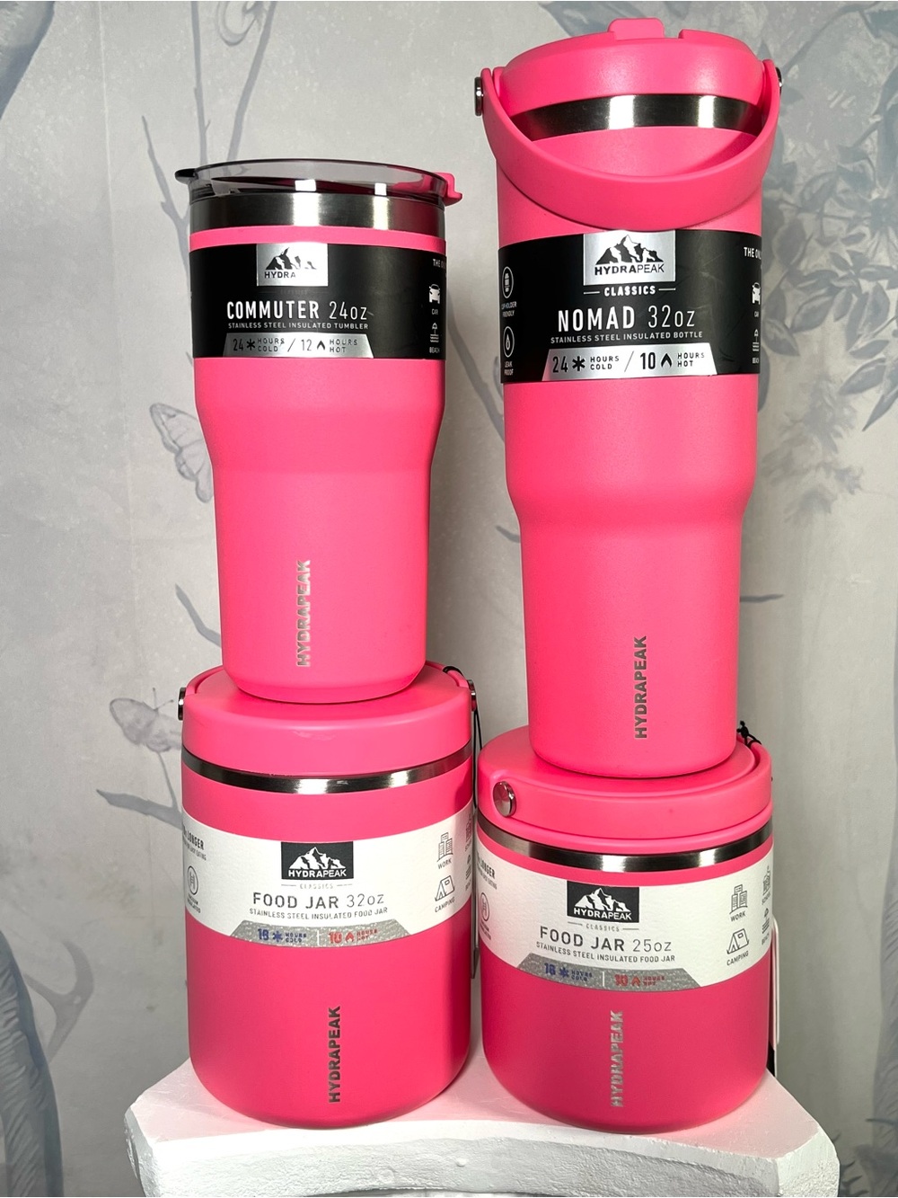 Hydrapeak Hot Pink Food & Drink Thermos Set